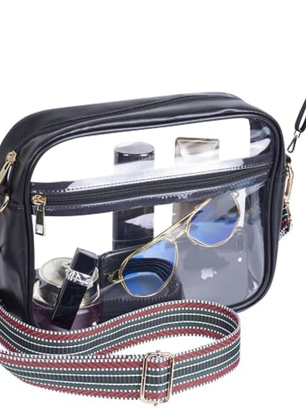 Suniness Clear Stadium Crossbody Bag with guitar strap - NWT